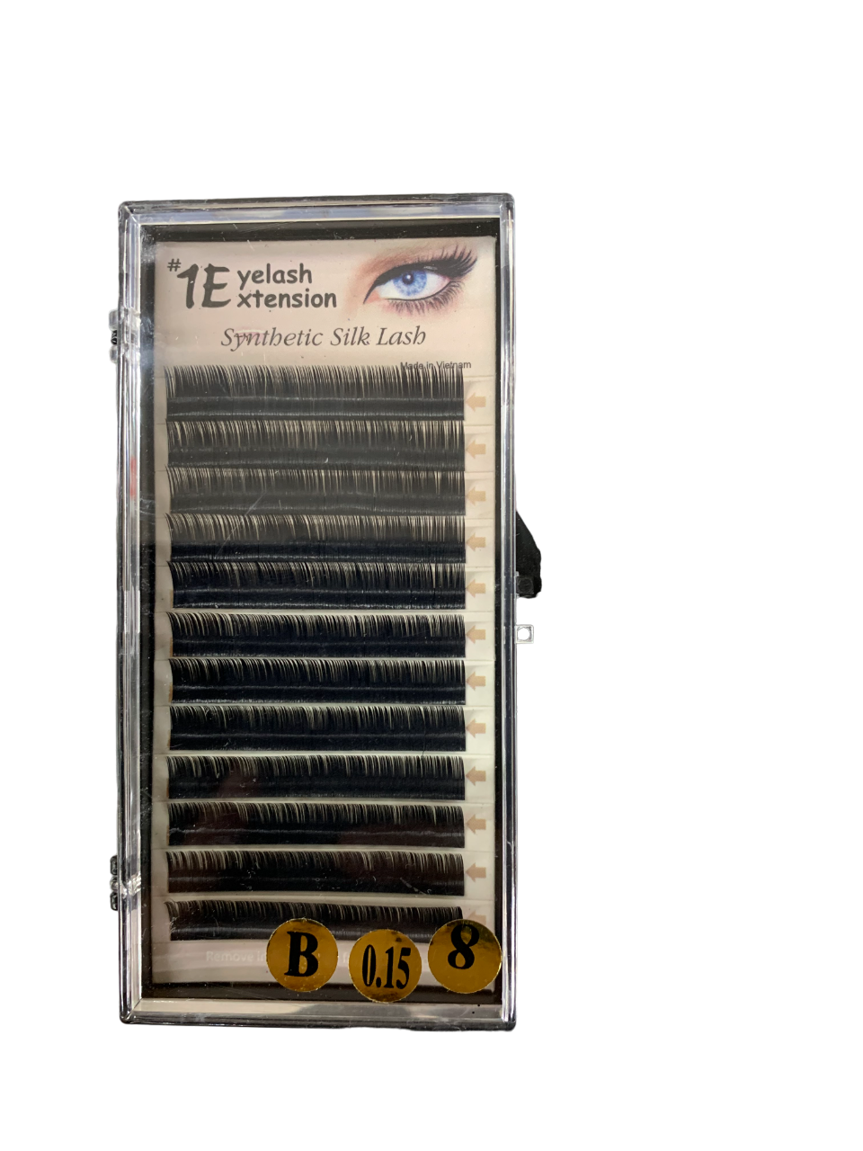 1E Eyelash Extension Synthetic Silk Lash B-0.15-08